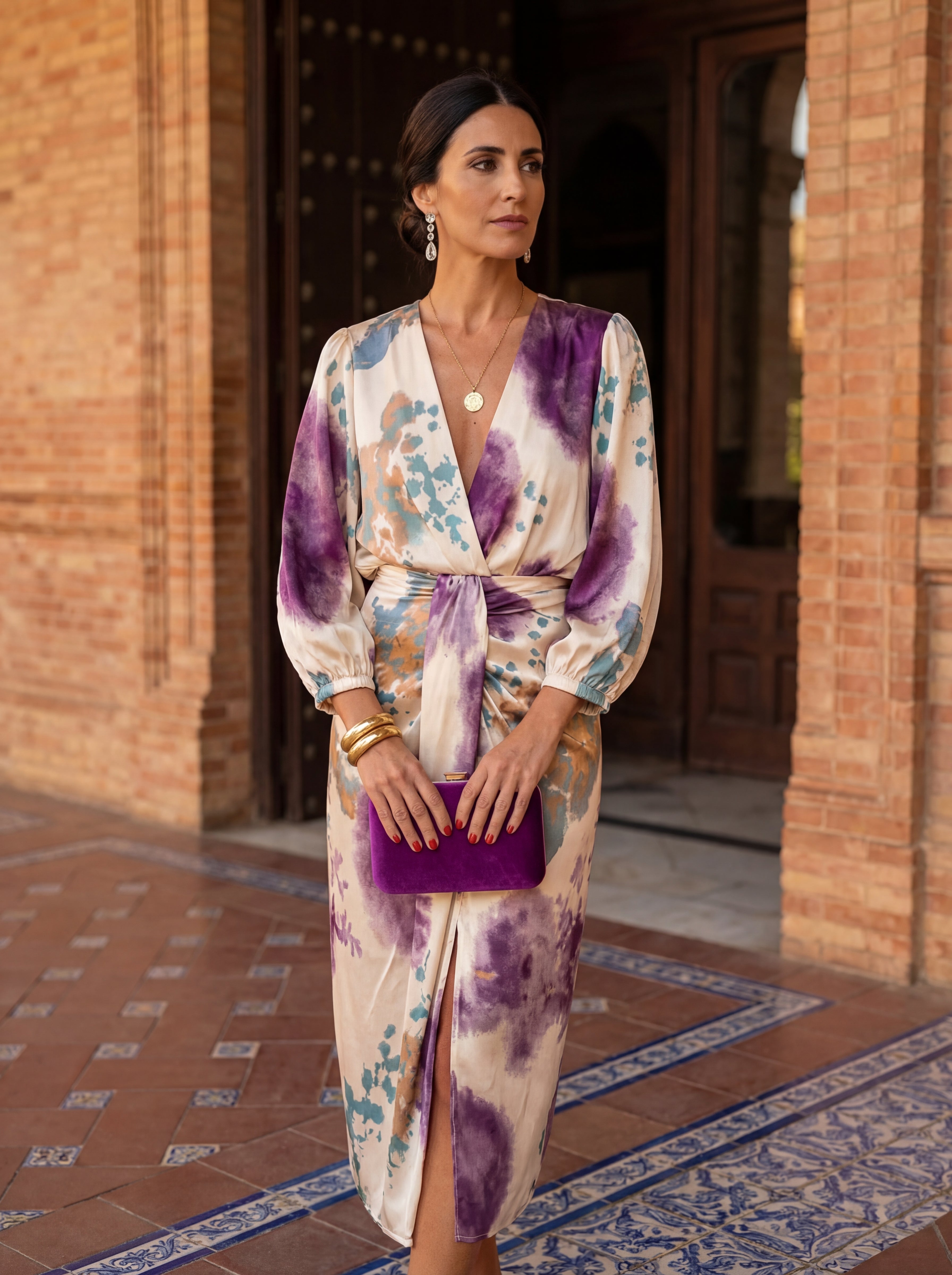 Vestido Bella - Fluido con Escote en V y Cintura Ajustable