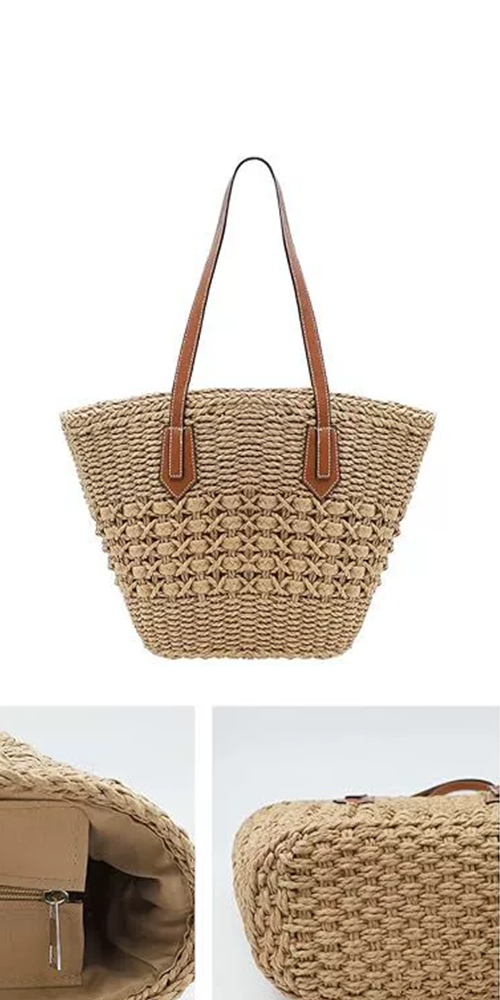 Bolso de Hombro Tejido para Mujer | Estilo Natural, Elegante y Versátil