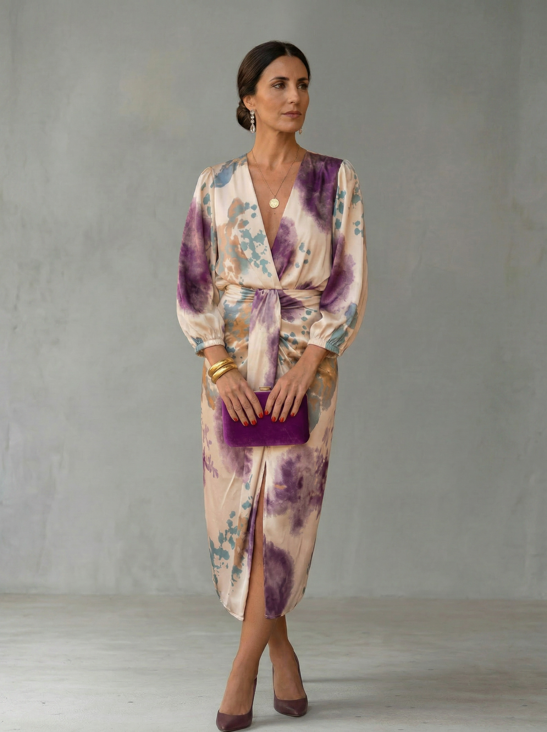 Vestido Bella - Fluido con Escote en V y Cintura Ajustable