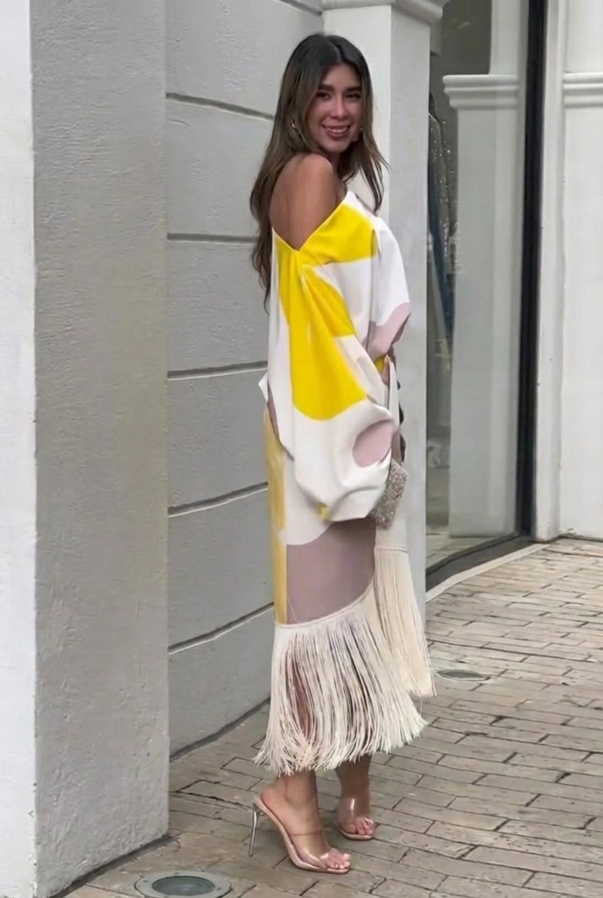 Cleo - Conjunto dos piezas con flecos que roba miradas