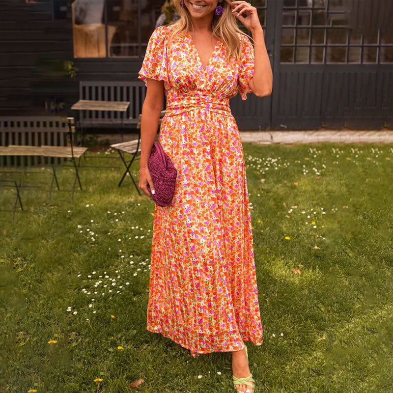 Bonito vestido vintage con estampado floral