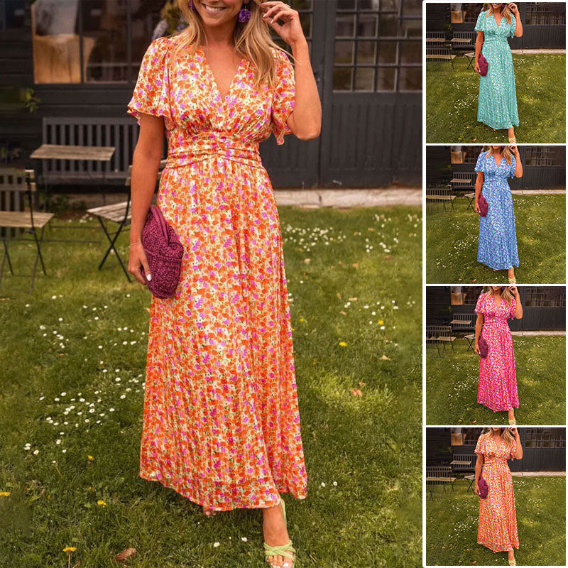 Bonito vestido vintage con estampado floral