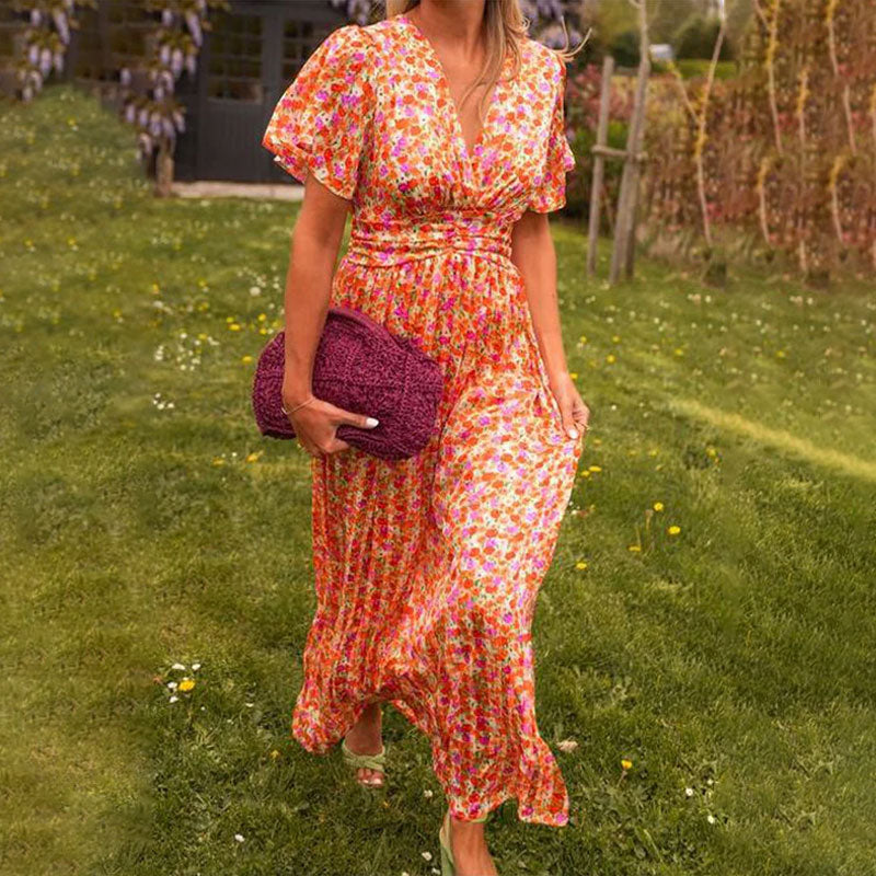 Bonito vestido vintage con estampado floral