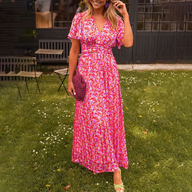 Bonito vestido vintage con estampado floral