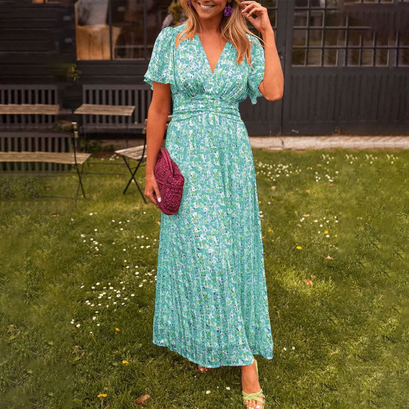 Bonito vestido vintage con estampado floral