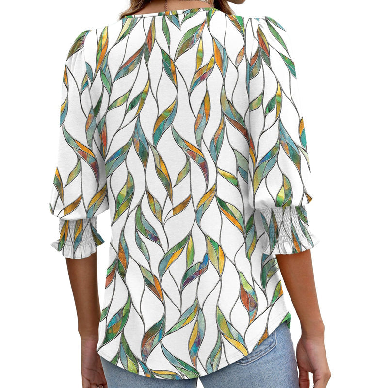 Camiseta de manga larga con estampado de  para mujer