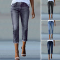 Pantalones vaqueros elásticos desgastados